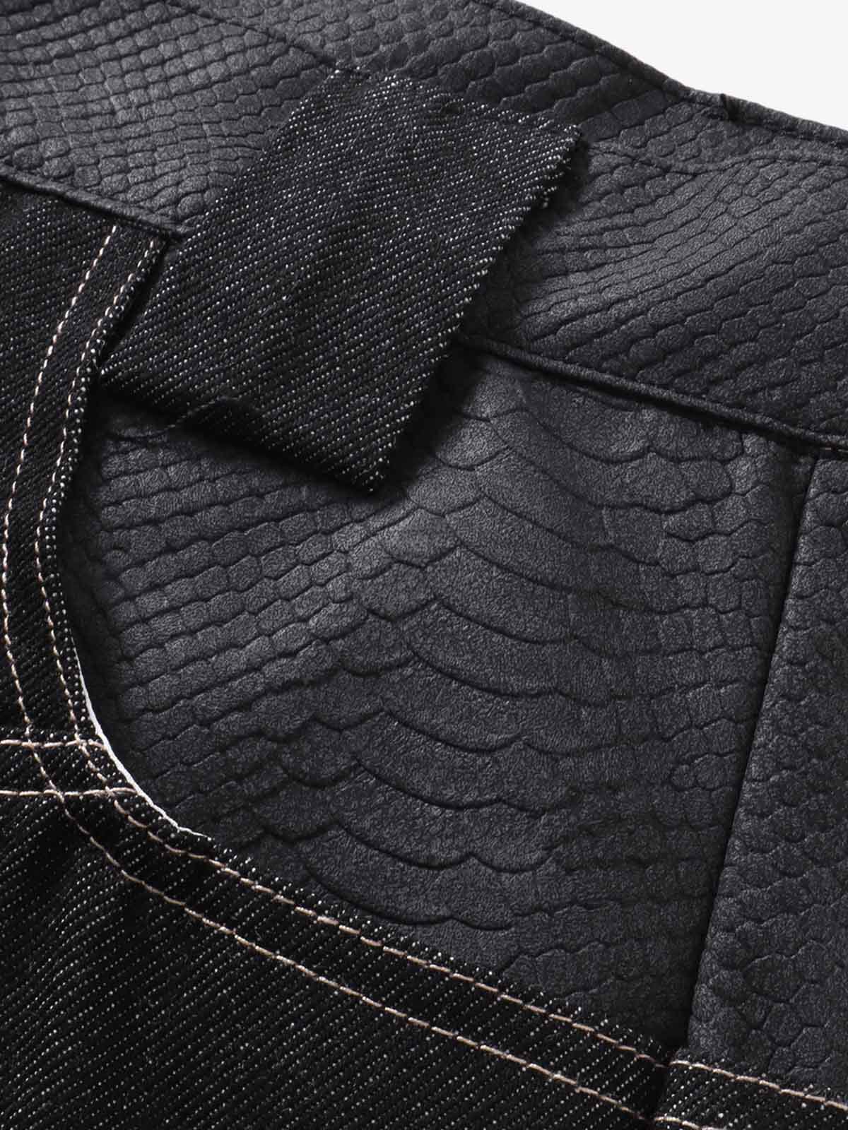 Flame Embroidered Wide Leg Washed Denim Jeans - Luxuryurbanwear