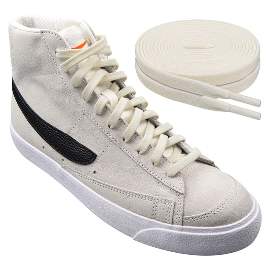 Elastic Shoe Laces for Nike Blazer Flat Stretchy Bungee Replacement Shoelaces(Color:CreamSize:46Inch)