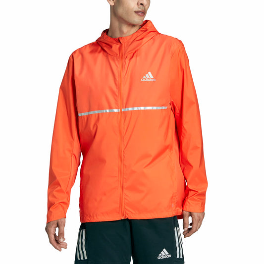 adidas Mens Own The Run Jacket Semi Impact Orange/Reflective Silver Small