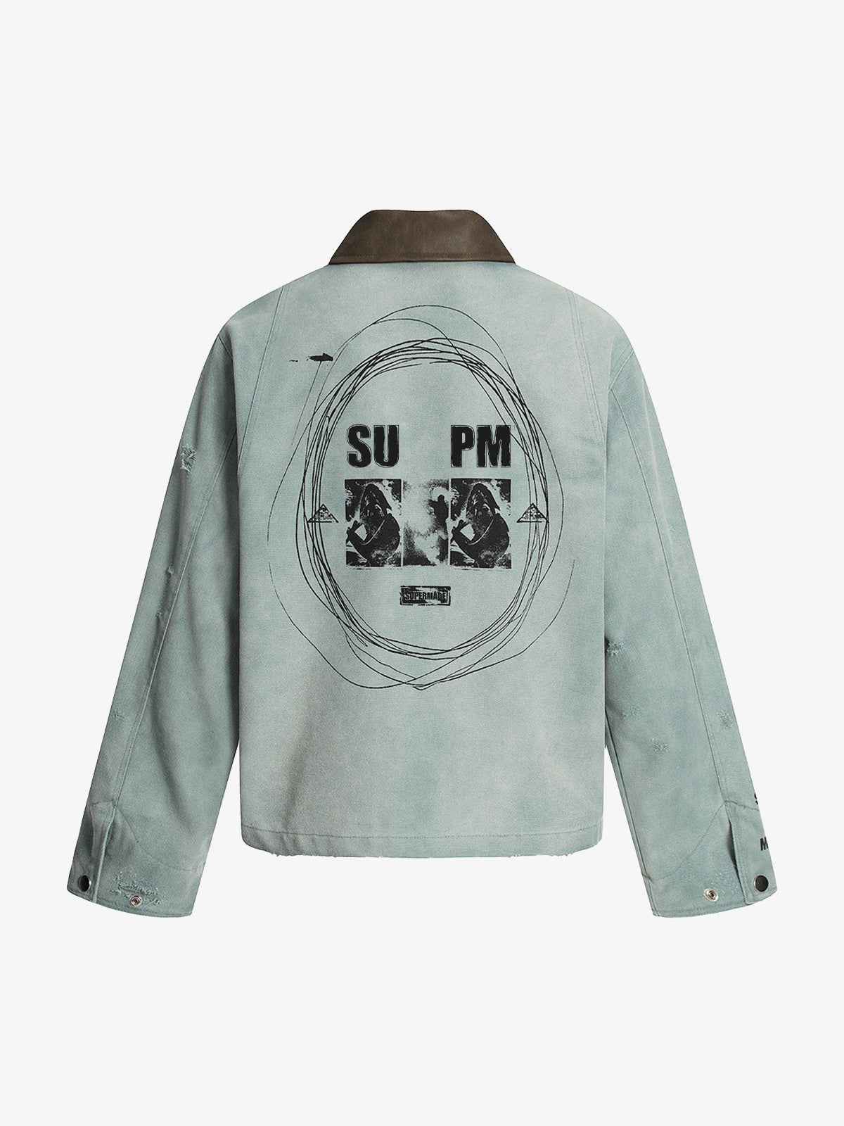 Vintage Washed Distressed Barn Work Jacket - 2582