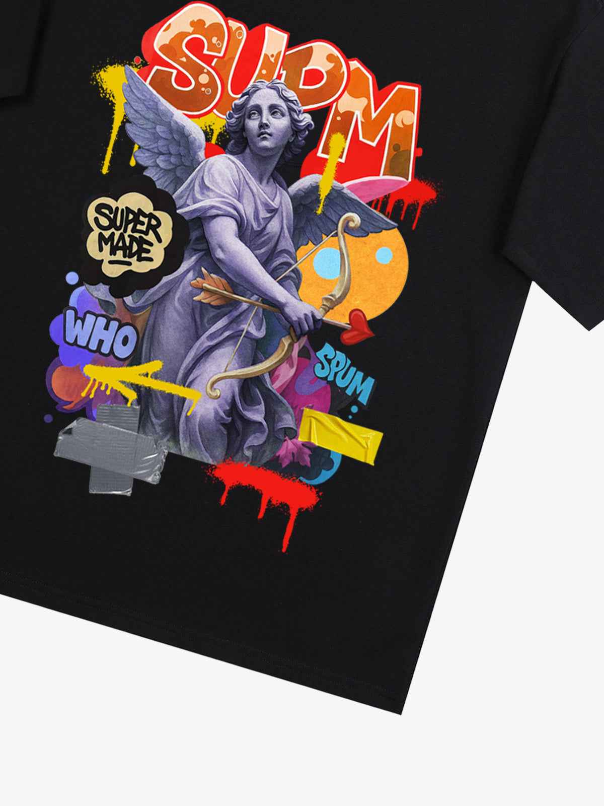 Retro Angel Statue Graffiti T-Shirt