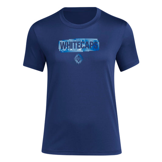 adidas Womens Short Sleeve Pre-Game T-Shirt Team Navy Blue/Vancouver Whitecaps X-Large
