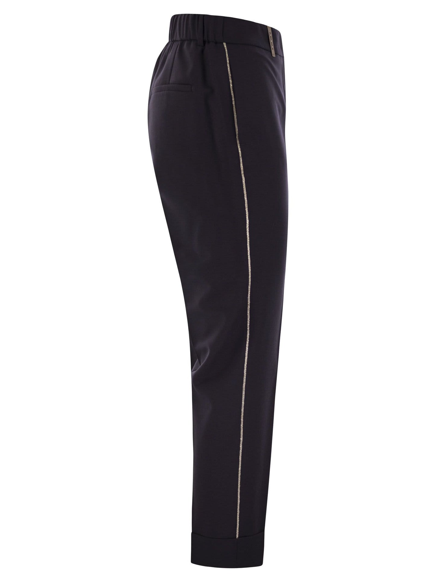 Peserico Women Virgin Wool Blend Trousers With Jewellery