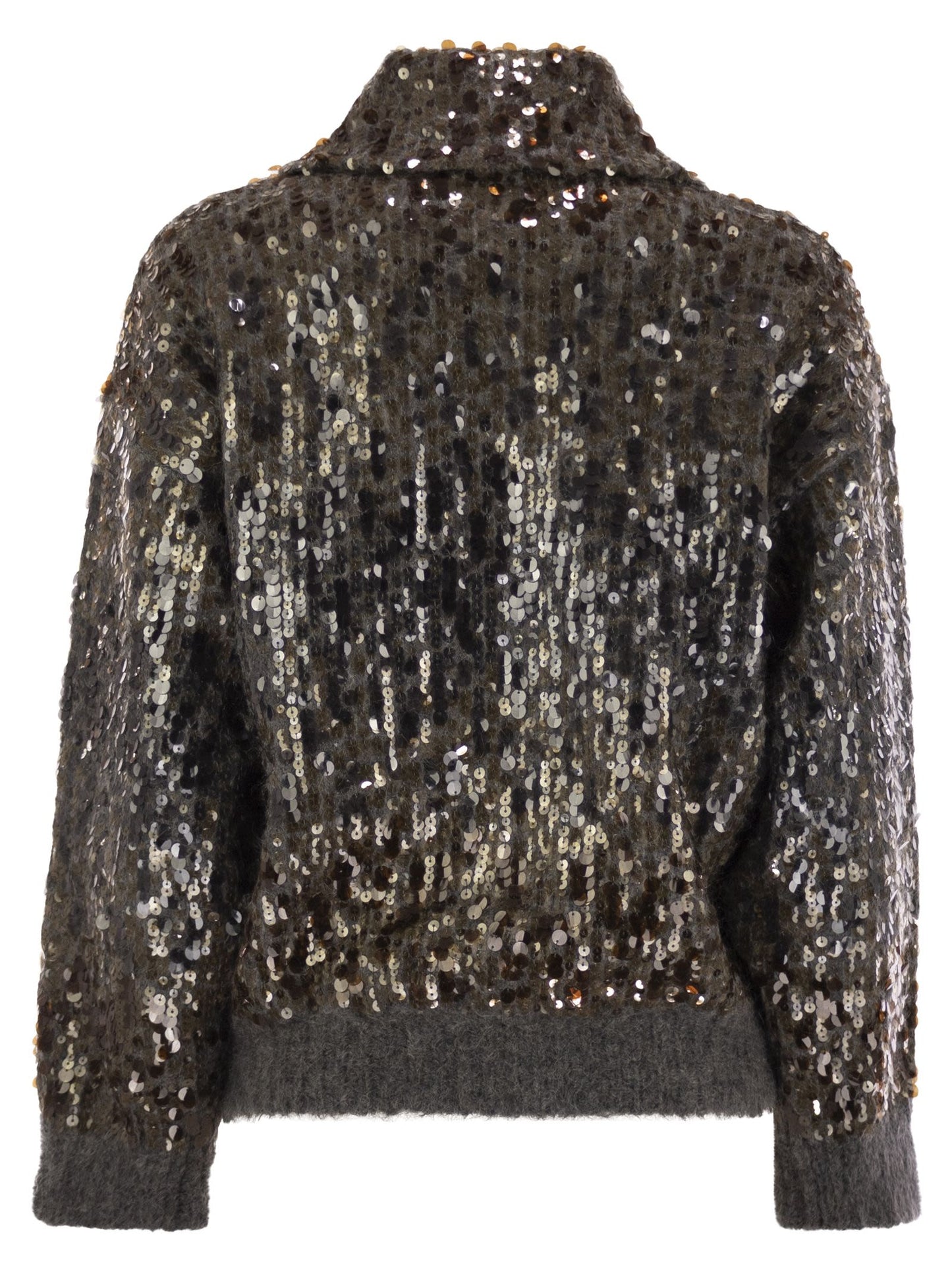 Brunello Cucinelli Women Dazzling Dégradé Embroidery Mohair And Wool Cardigan