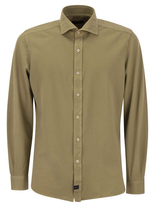 Fay Men Cotton French Collar Shirt