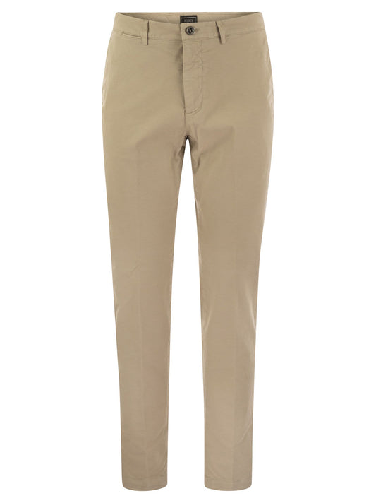 Peserico Men Stretch Cotton Gabardine Chino Trousers