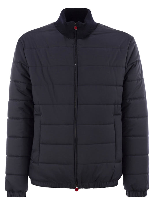 Kiton Men Technical Fabric Bomber Jacket
