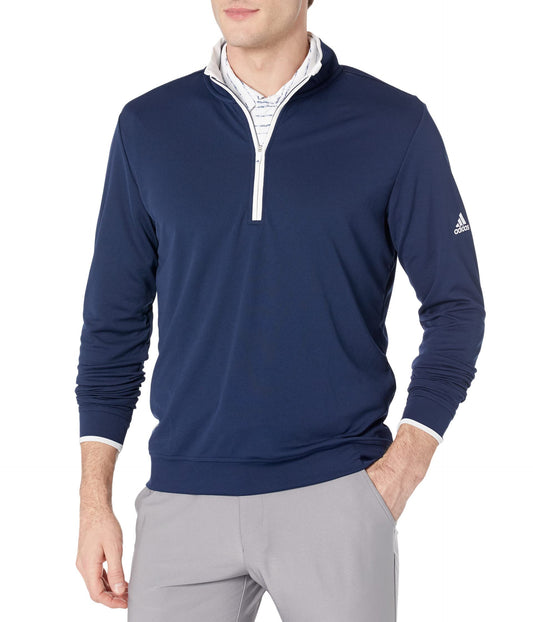 adidas Mens Quarter Zip Pullover Collegiate Navy X-Large