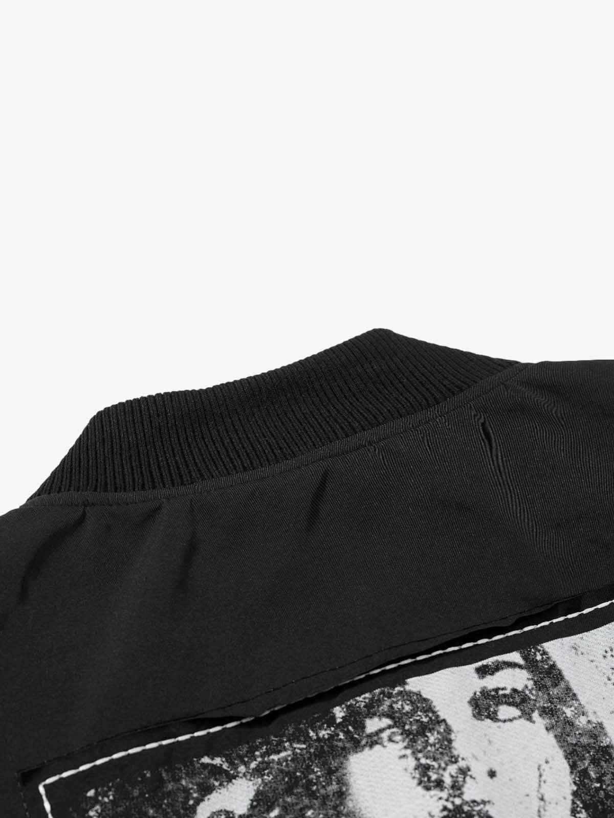 Vintage Graphic Star Embroidered Bomber Jacket