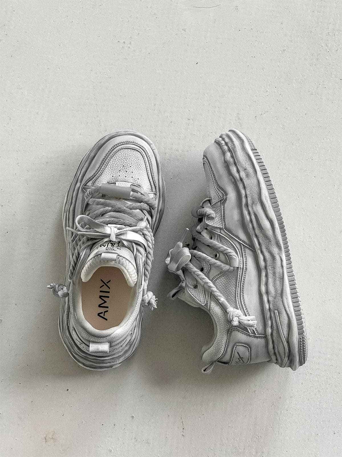 Deconstructed Distressed Chunky Street Sneakers - 2521