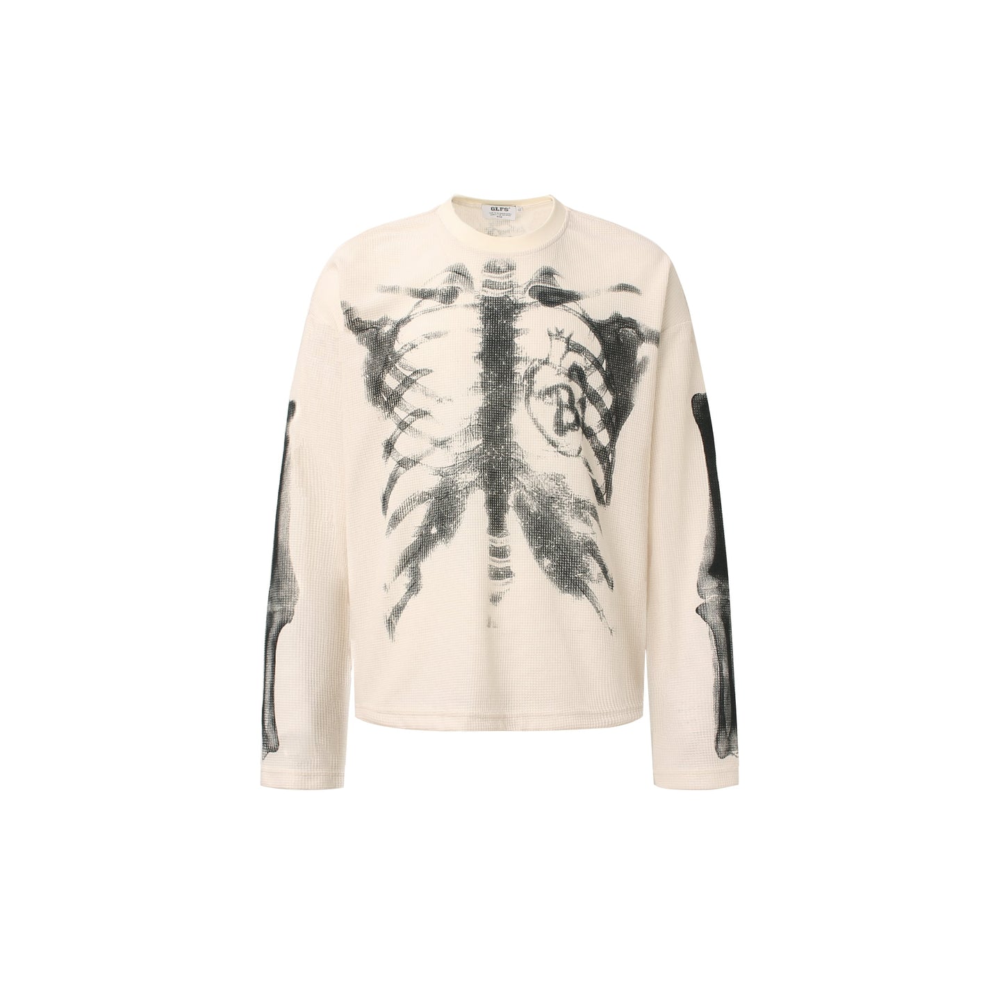 X-Ray Skeleton | Waffle Long Sleeve T-Shirt - Luxuryurbanwear