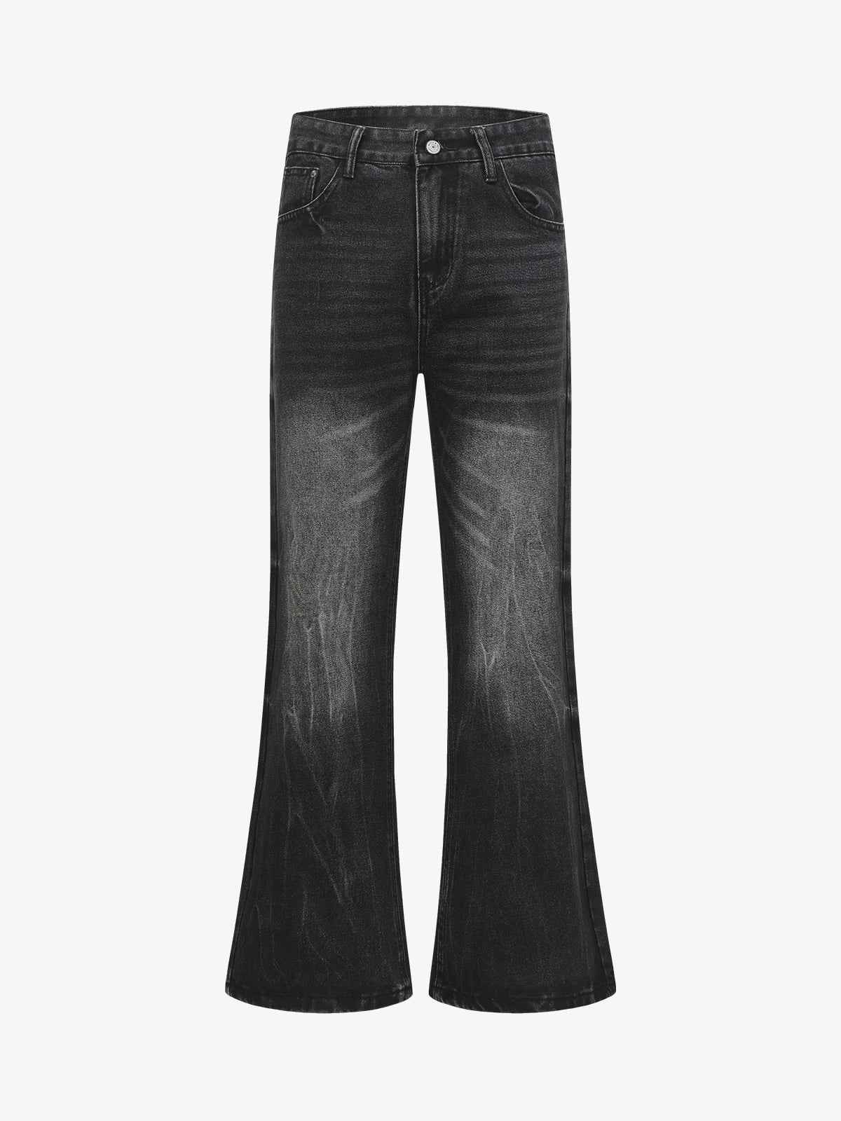 Retro Washed Faded Flared Jeans