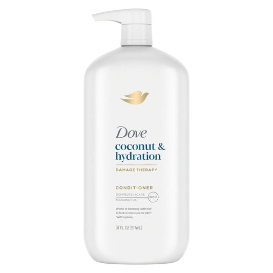 Dove Conditioner Coconut & Hydration Pack of 4 for Dry Hair Conditioner with Coconut Oil Jojoba Oil & Sweet Almond Oil 31 oz