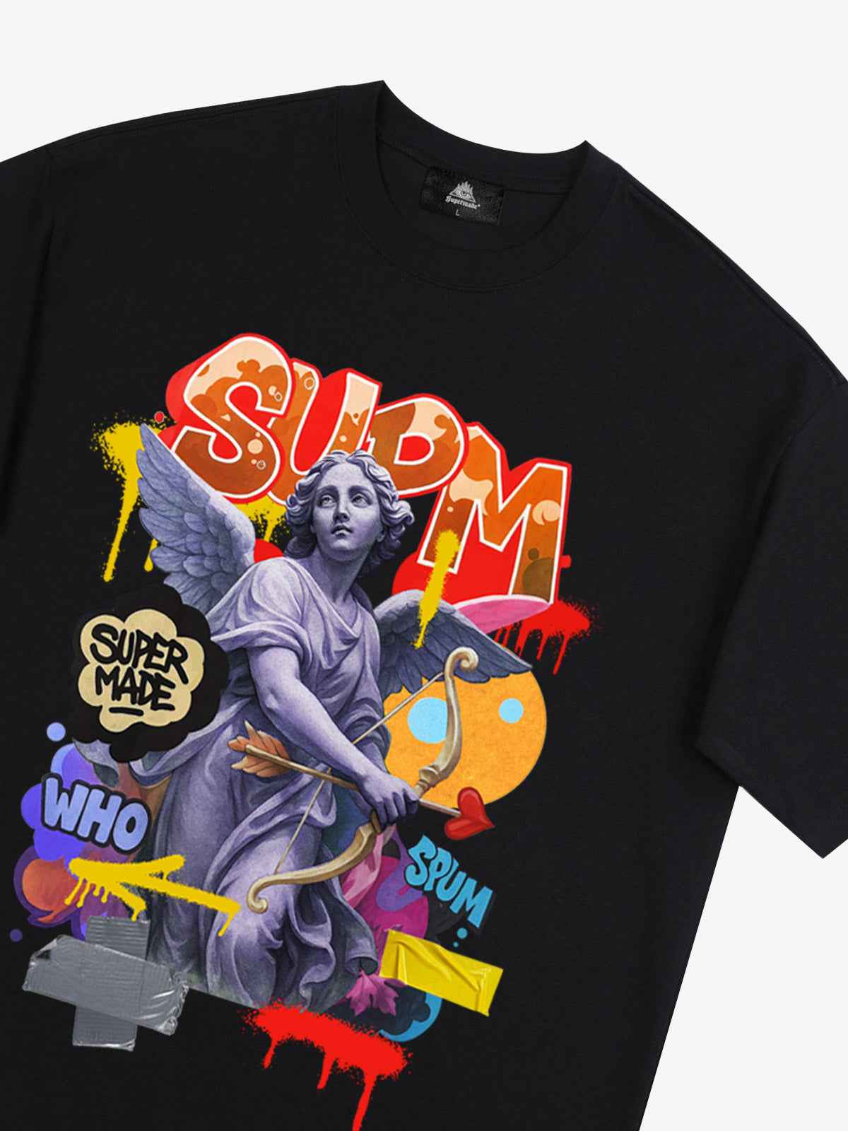 Retro Angel Statue Graffiti T-Shirt