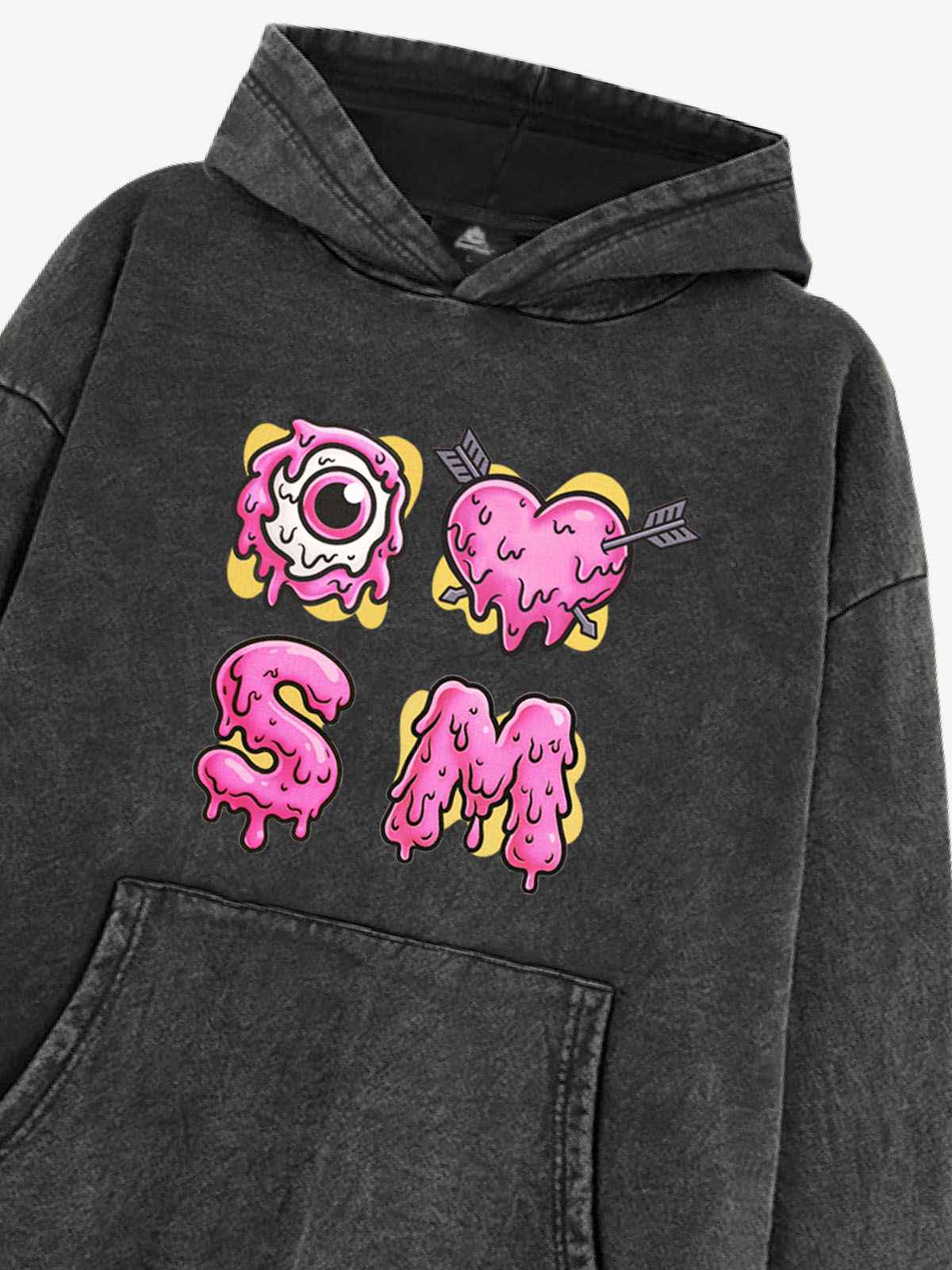 Street Dripping Letter Eyeball Graffiti Hoodie