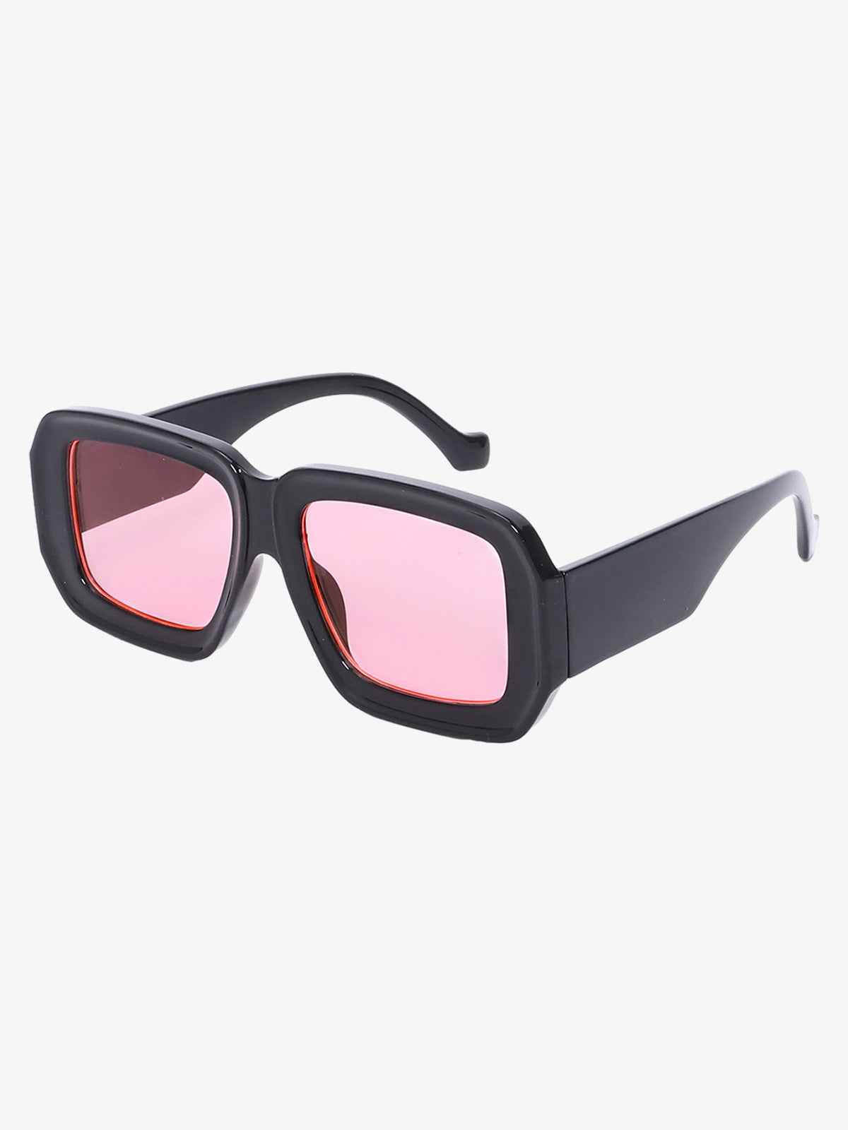 Retro Square Frame Wide Temple Sunglasses