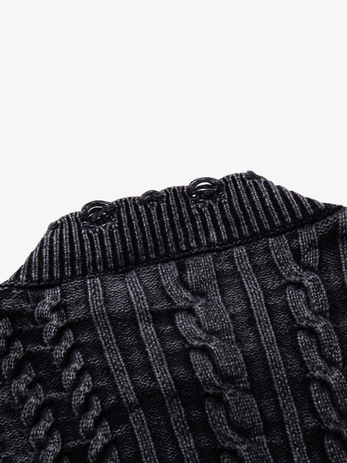Textured Cable Knit Button Up Cardigan Jacket