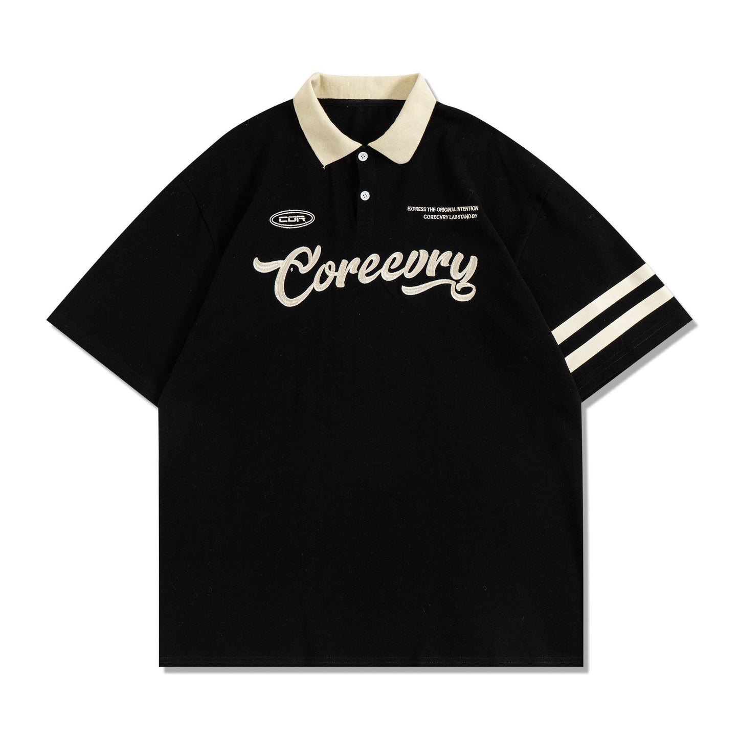 Embro Core Varsity Polo Shirt - Heavyweight Embroidered Luxury Polo | LuxuryUrbanwear - Luxuryurbanwear