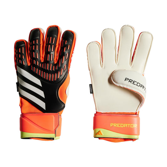 adidas Unisex-Kids Match Fingersave Predator Goalie Gloves Black/Solar Red/Solar Yellow 4
