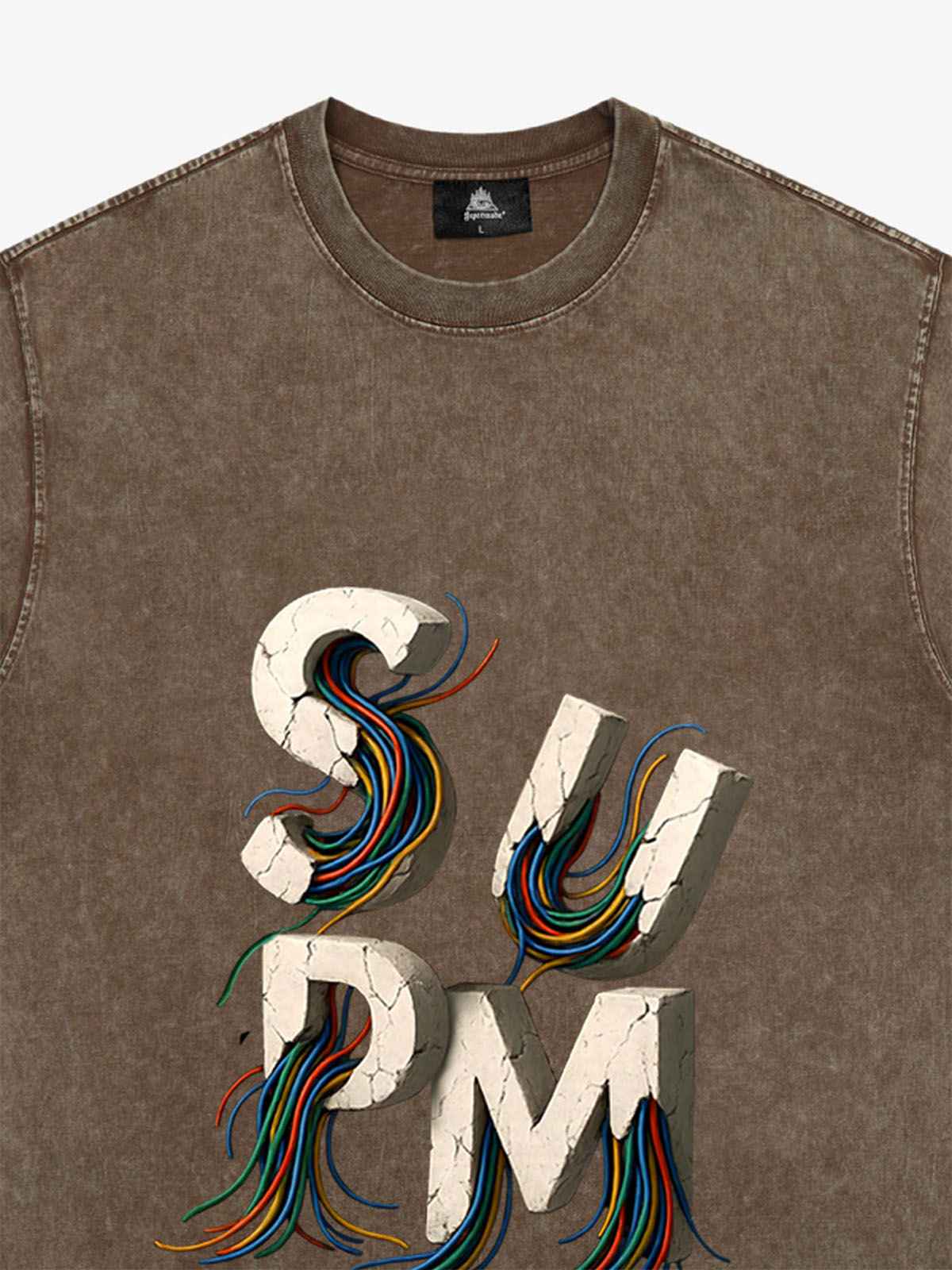 SPMD Letter Cable Graphic T-Shirt