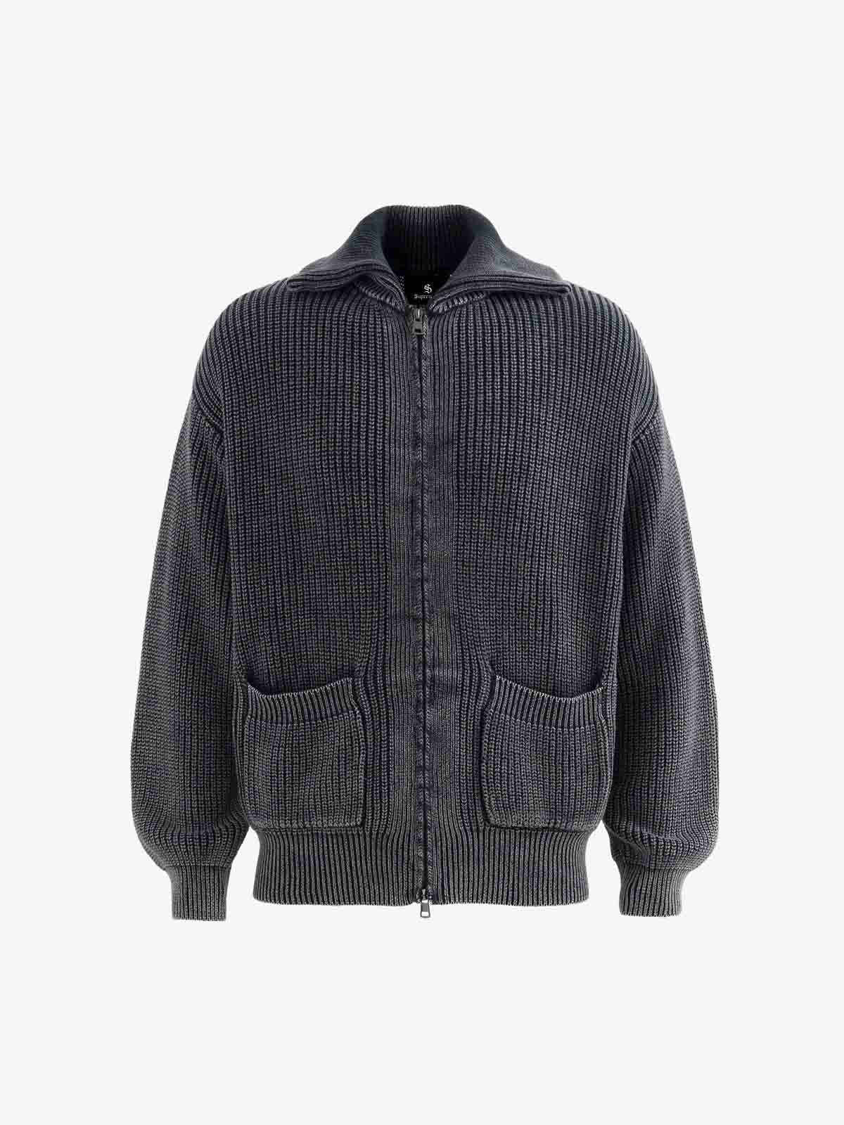 Vintage Chunky Zip Up Knit Jacket