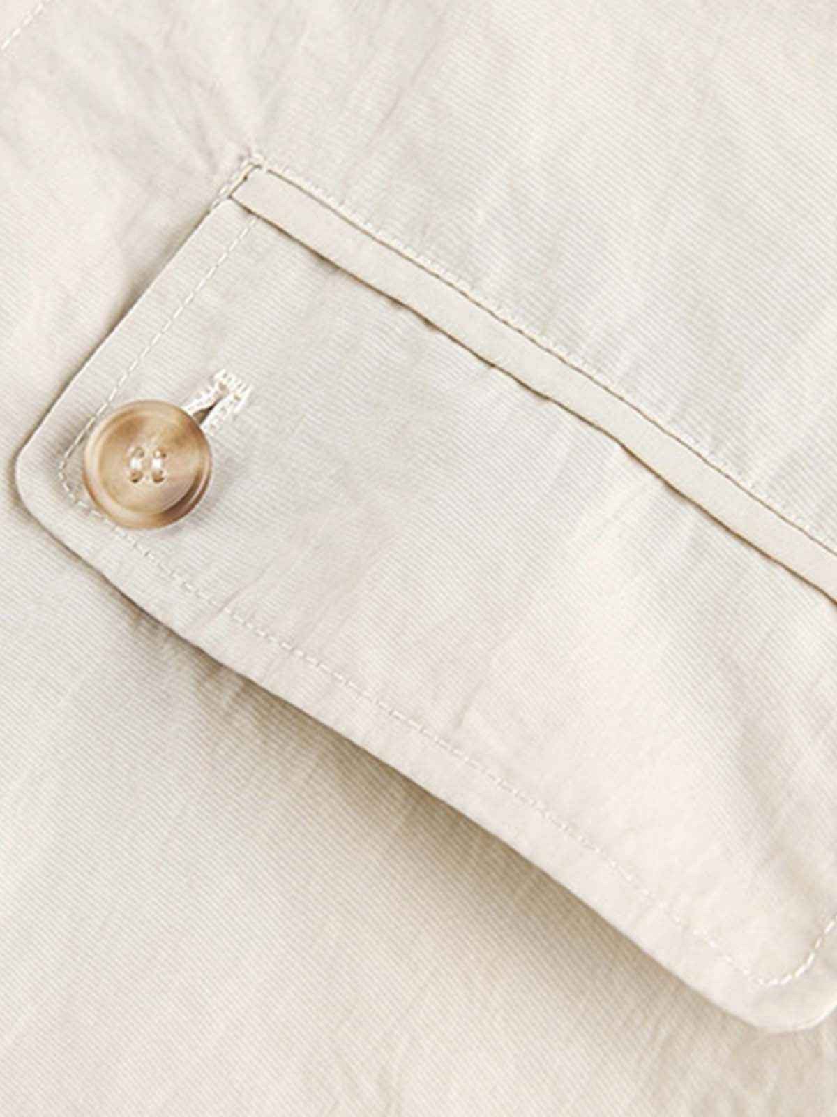 Utility Pleated Sleeve Fold-Over Collar Zip Up Jacket