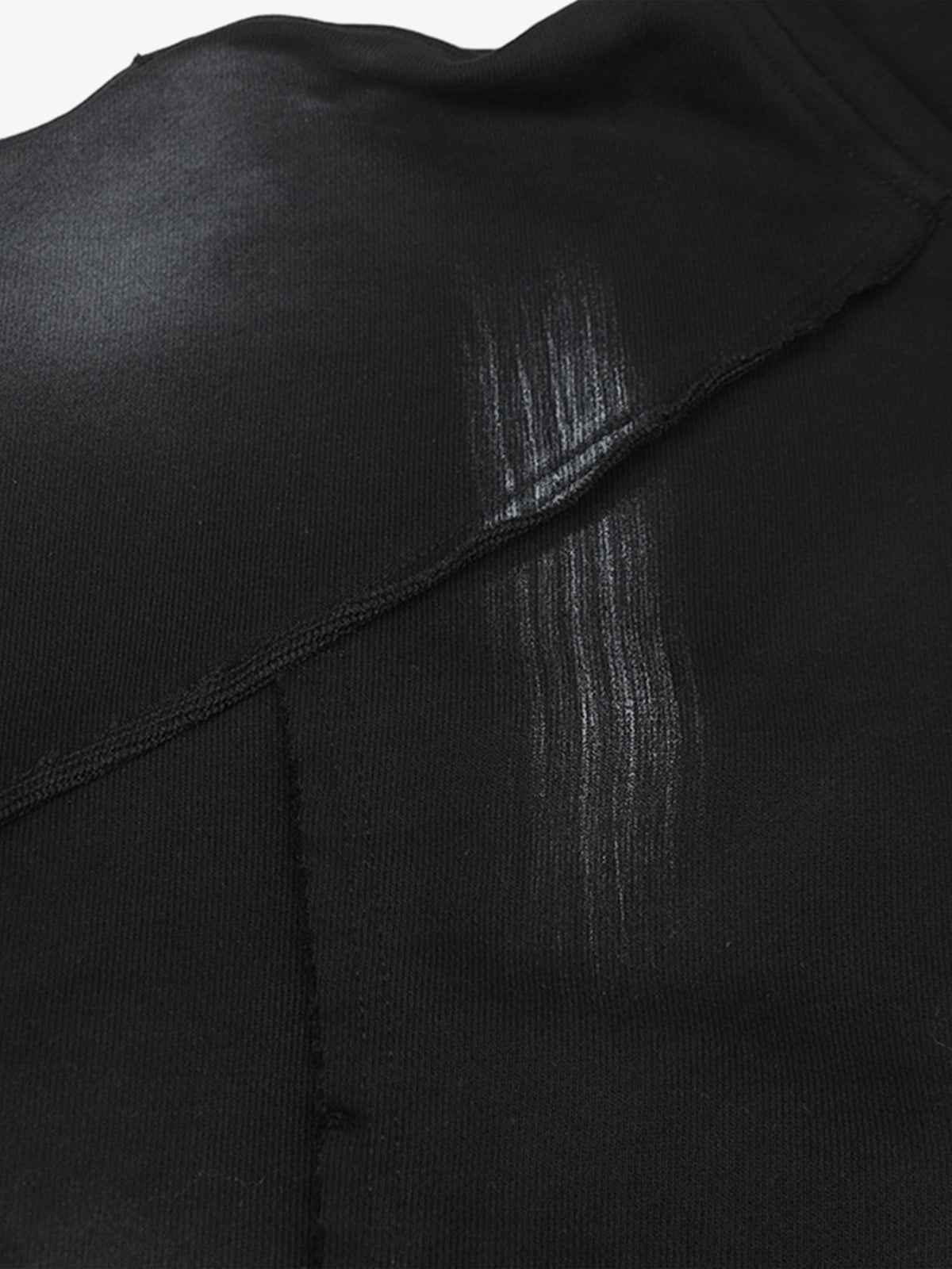 Hip-Hop Wasteland Ink-Dyed Raw Edge Hoodie