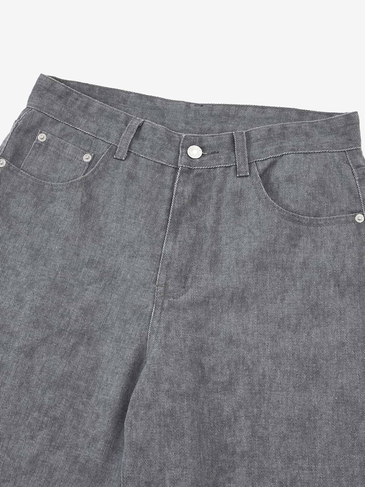 Retro Distressed Washed Texture Wide-Leg Pants - Luxuryurbanwear