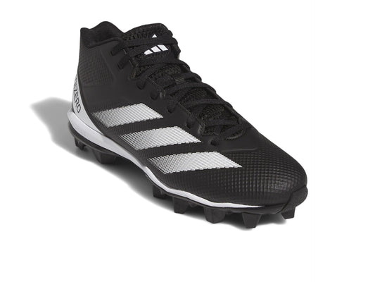 adidas Mens Adizero Impact.2 Spark Molded Football Sneaker Black/White/Black 9.5