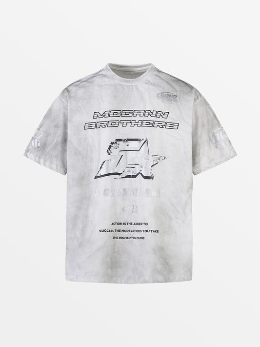 T-Shirt Loriz Unisex - Luxury Heavyweight "Abstract-Linear" Boxy Streetwear Tee