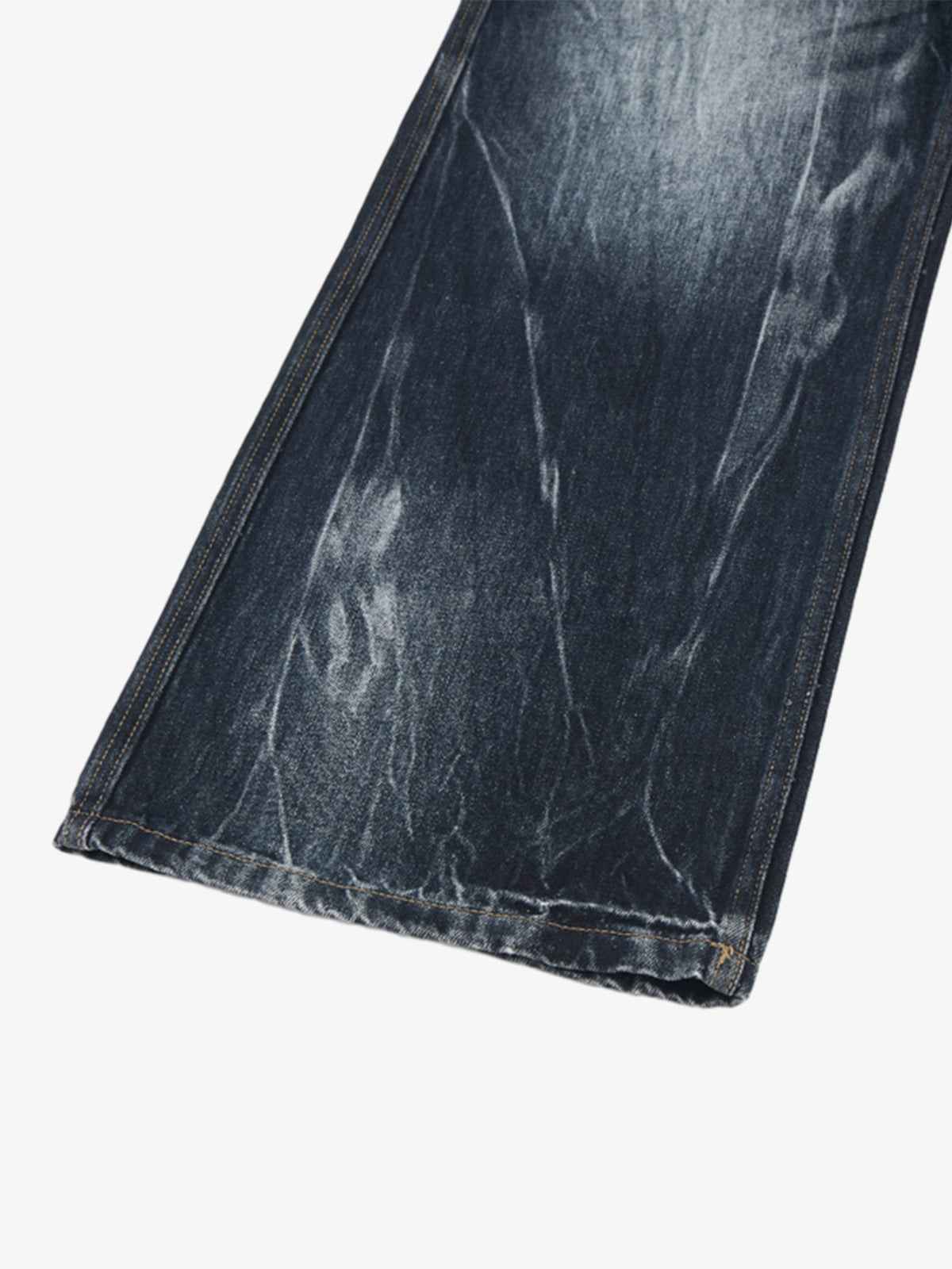 Vintage Distressed Wash Wide Leg Jeans