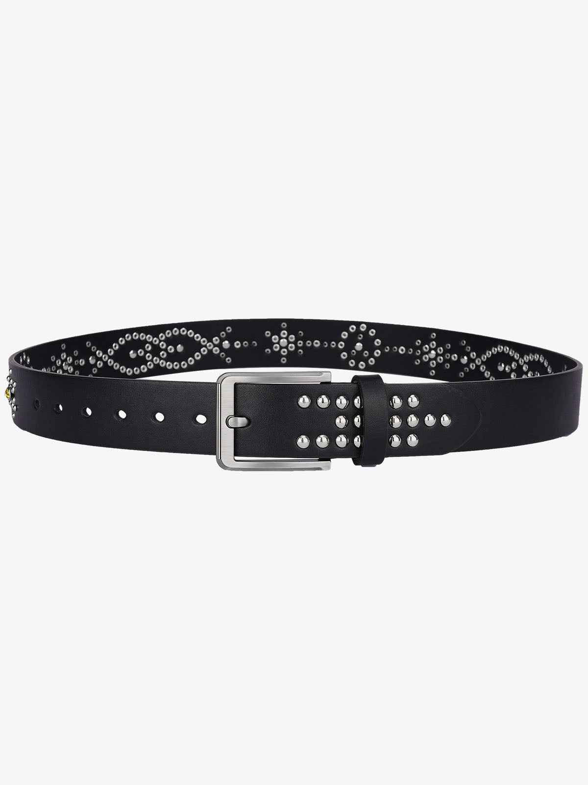 Retro Multicolor Gem Studded PU Belt