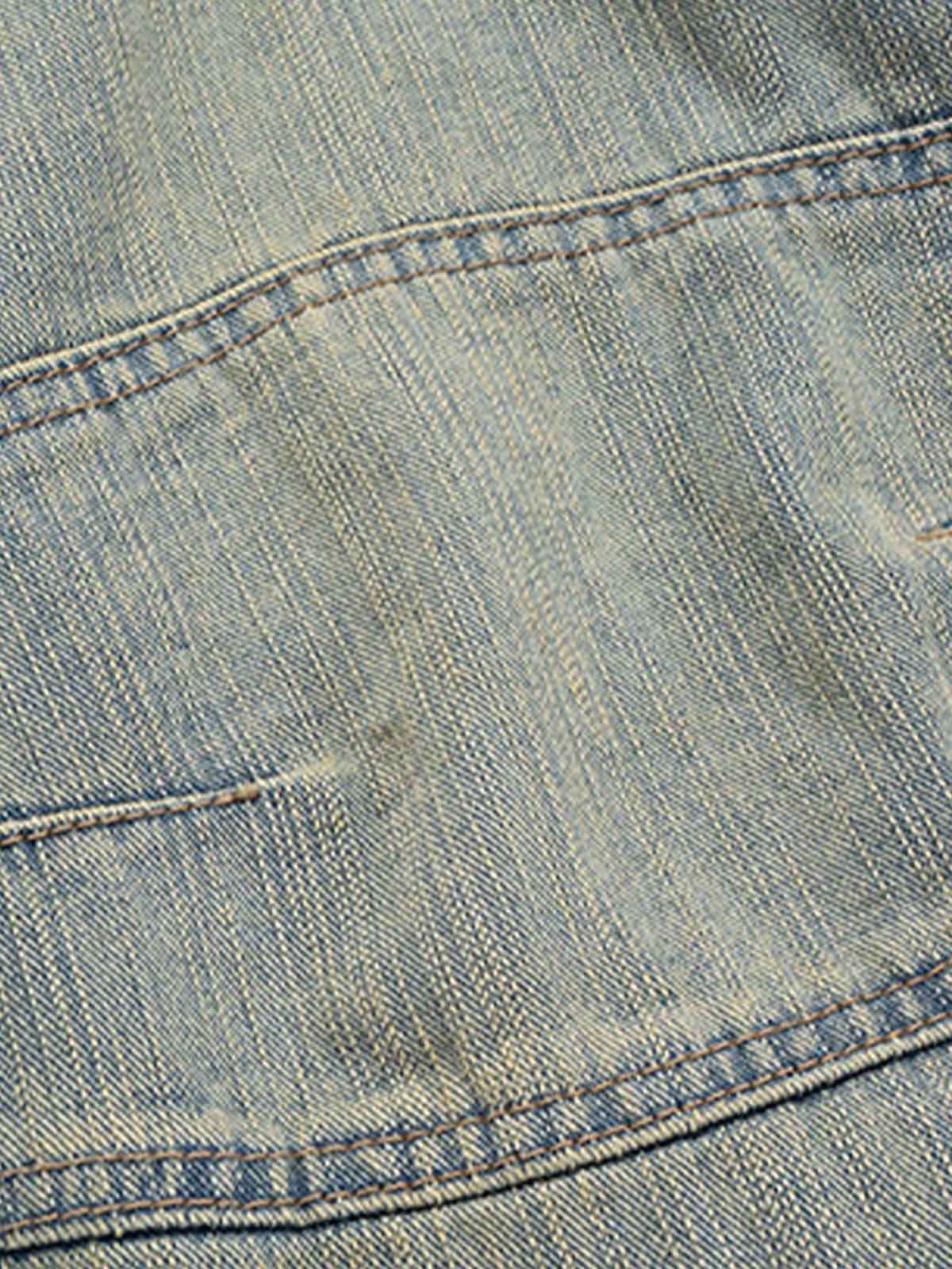 Distressed Contrast Drawstring Knee-Length Jeans - Luxuryurbanwear