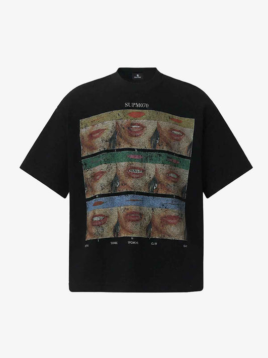 Pop Art Lip Print Graphic T-Shirt