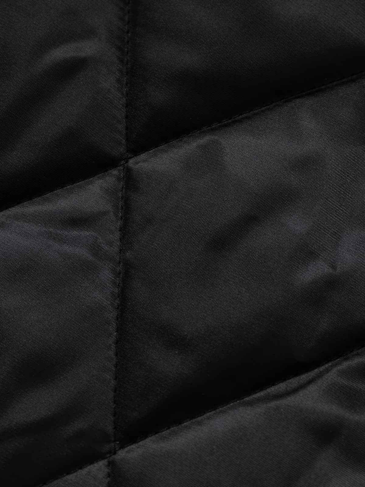 Street Punk Oblique Zipper Lambswool Collar Quilted Jacket