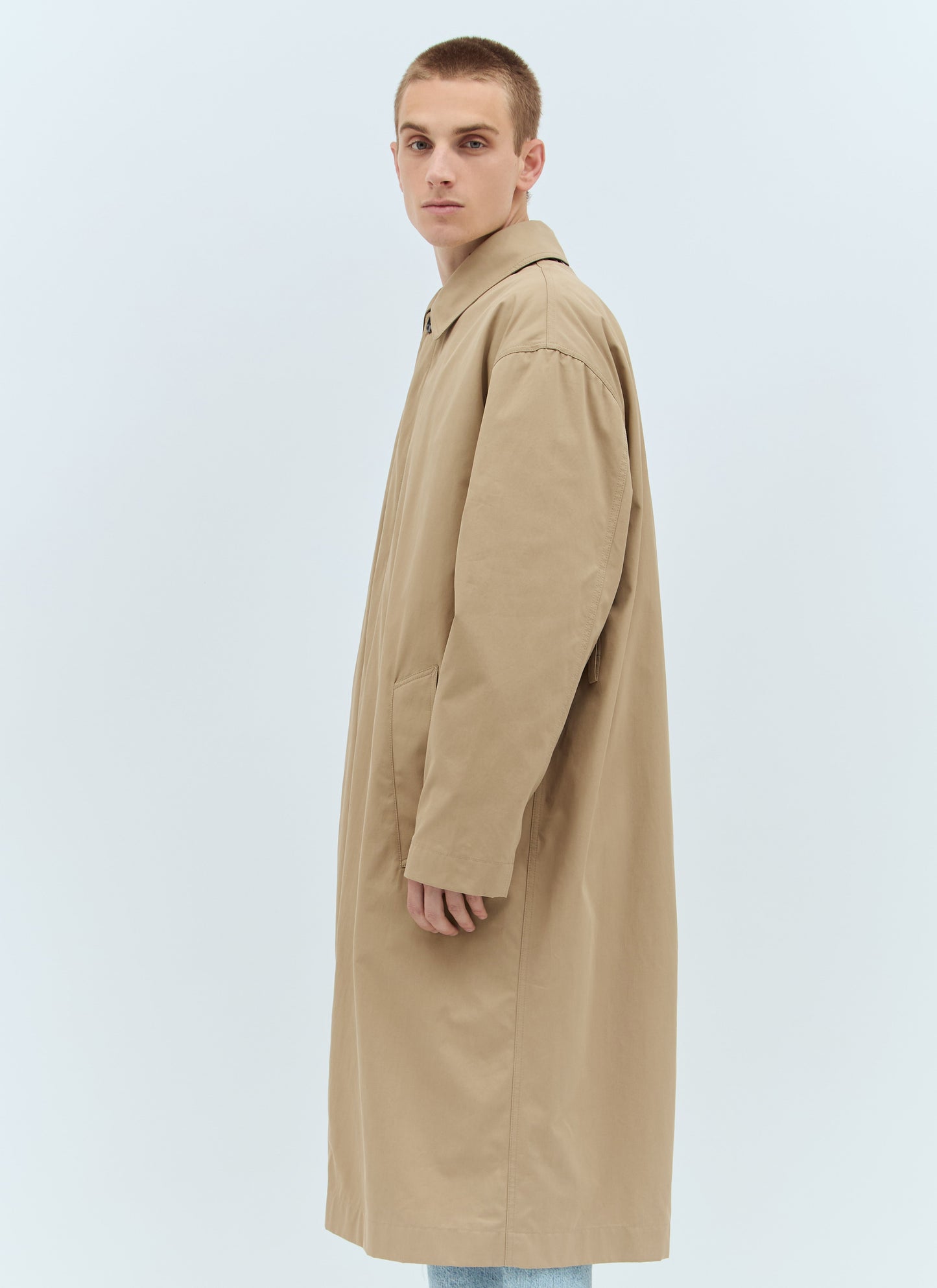 Bottega Veneta Men Cotton Twill Trench Coat