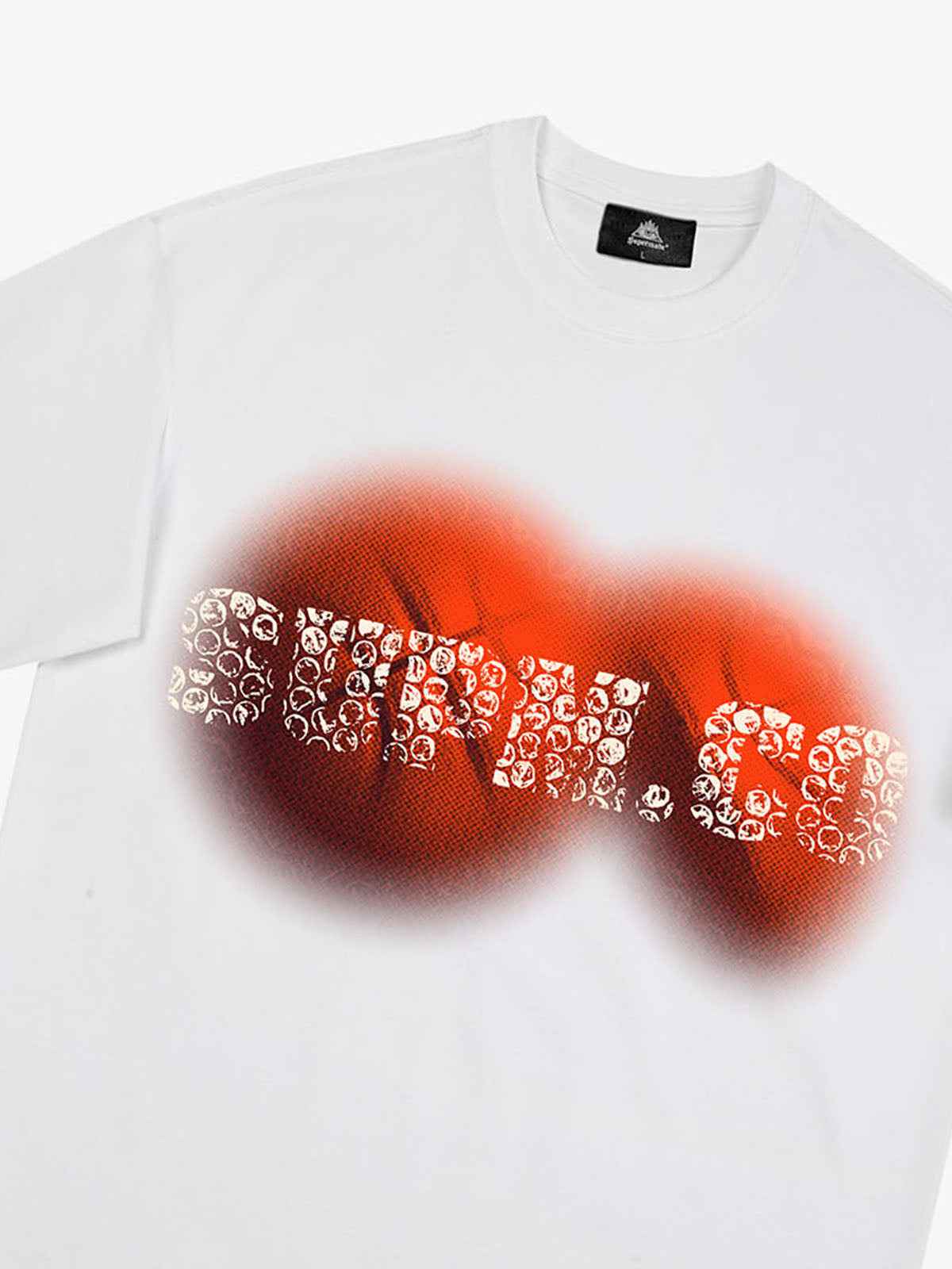 SUPM Foam Texture Basketball Pattern Graphic T-Shirt
