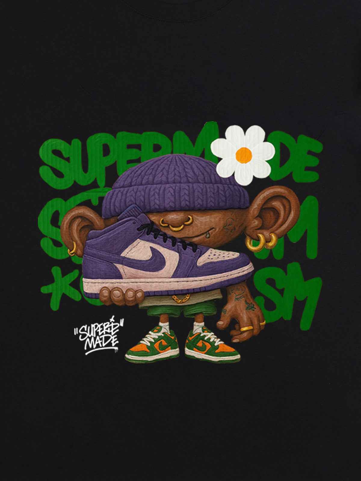 Street Cartoon Sneaker Graffiti Sneaker T-shirt