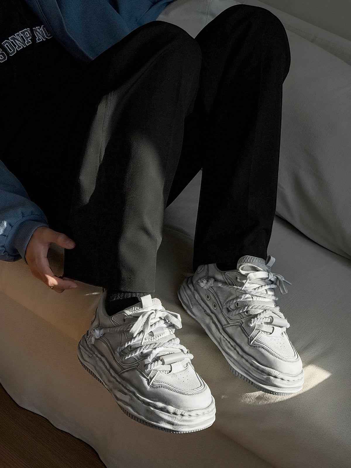 Deconstructed Distressed Chunky Street Sneakers - 2521