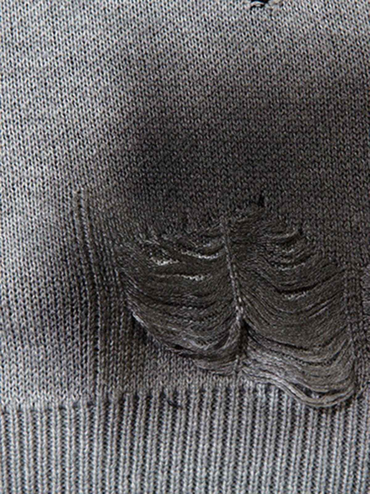 Vintage Spray-Painted Cross Hole Knit Sweater
