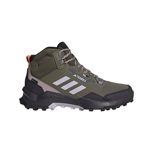 adidas Womens Terrex AX4 Mid Top Gore-TEX Hiking Sneaker Olive Strata/Silver Dawn/Preloved Fig 6.5