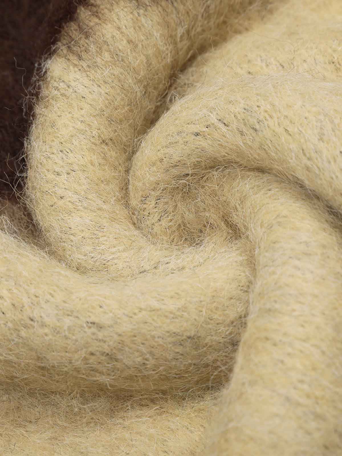 Embroidered Camouflage Shaggy Knitted Sweater