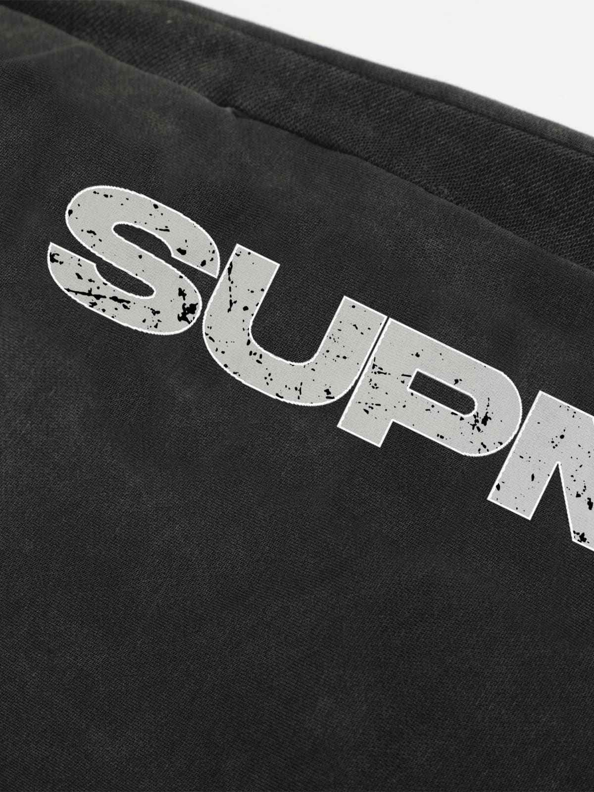 Street Washed Mottled Rivet Letter Print Baggy Sweatpants