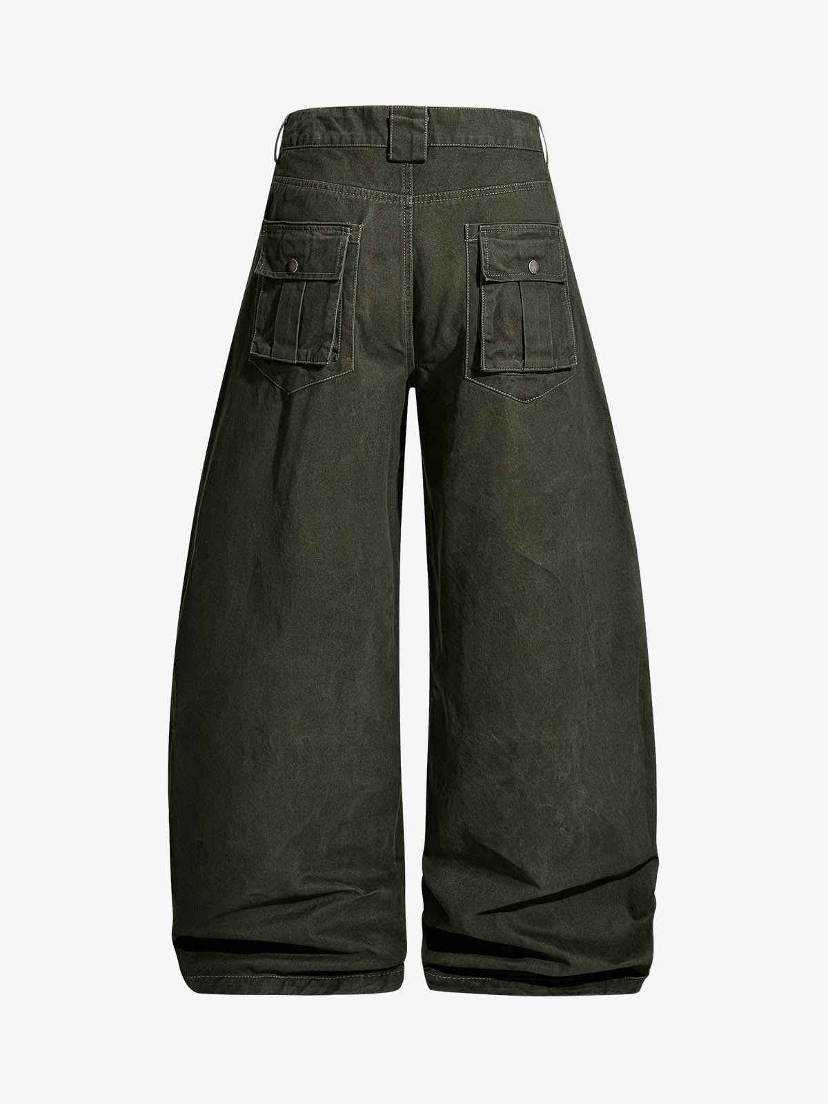 Draped Fabric Accessories Deconstructed Wide Leg Cargo Pants