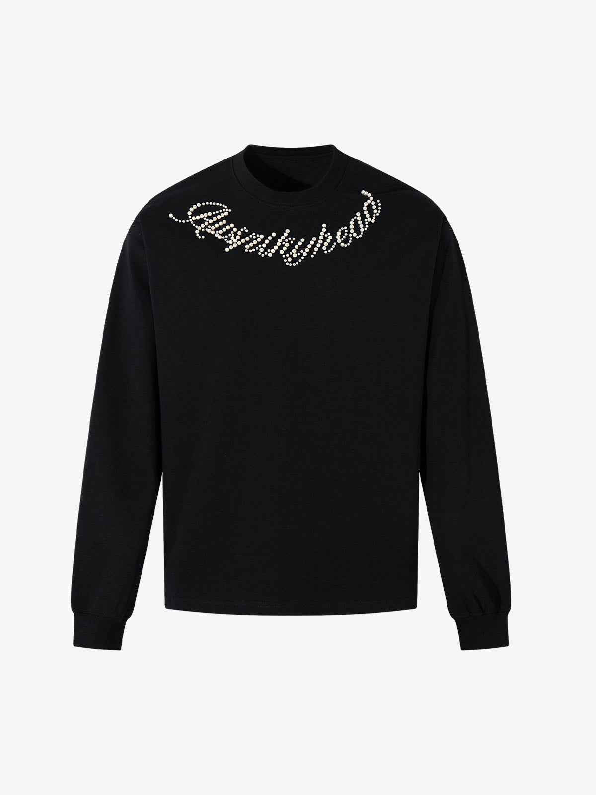 Sparkling Embellished Beaded Long Sleeve T-Shirt