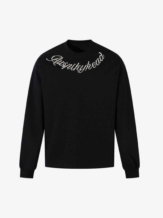 Sparkling Embellished Beaded Long Sleeve T-Shirt