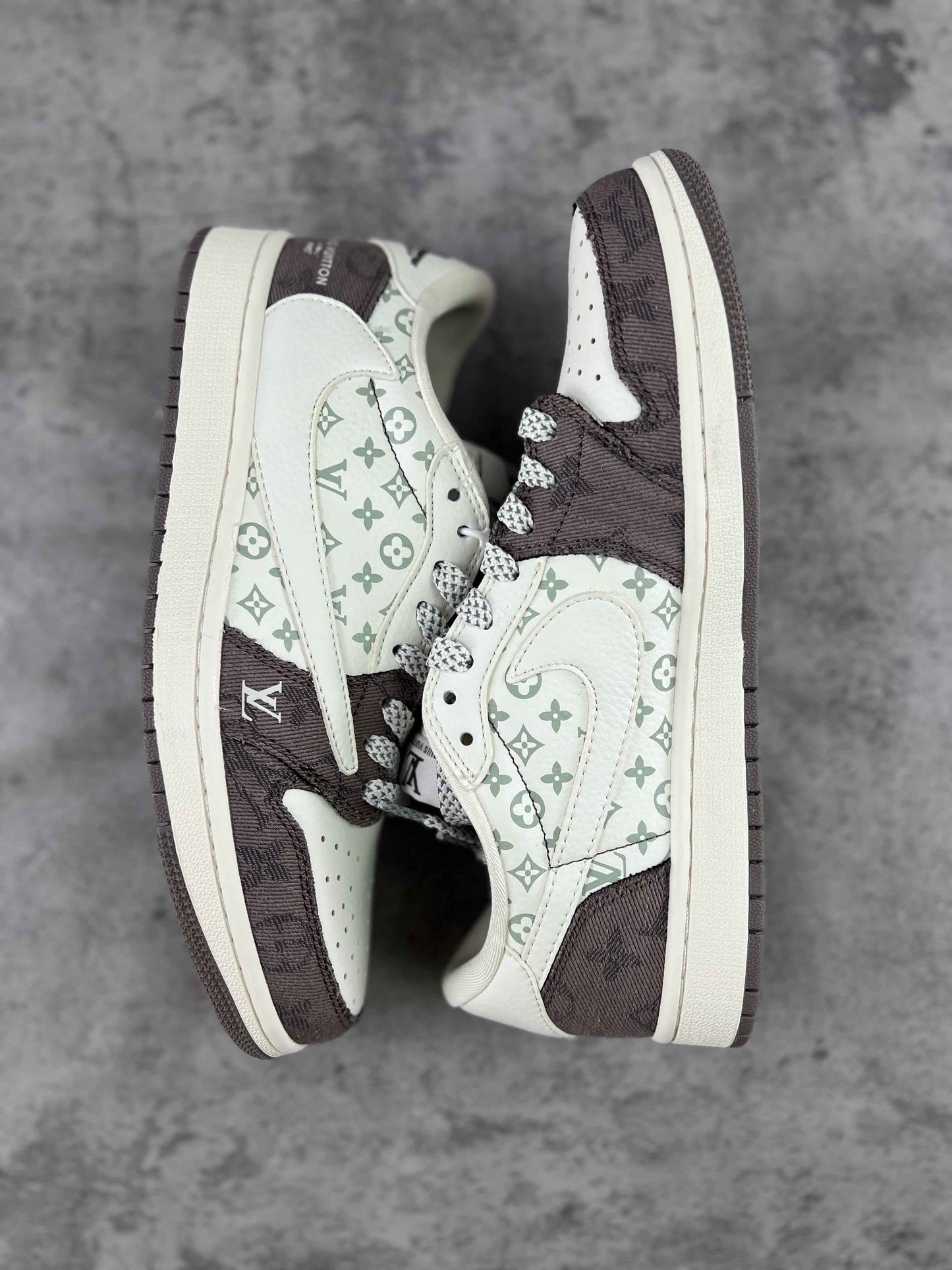 Custom Travis Scott x LV x Air Jordan 1 Low SJ2068 105 SneakerNational