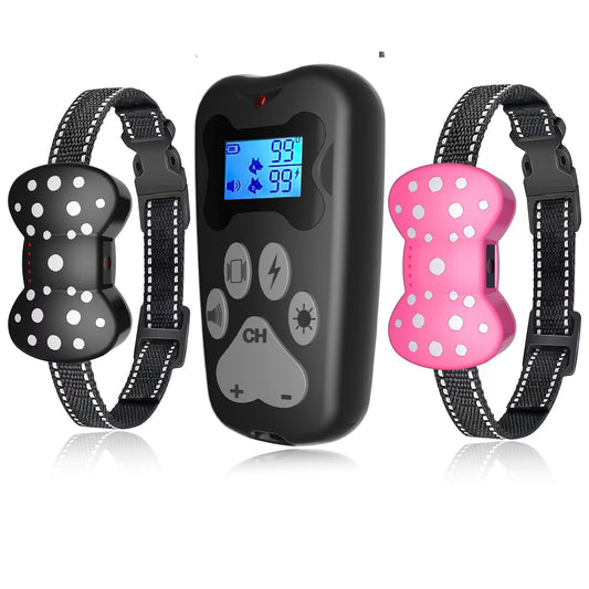 Shock Collar for 2 Dogs Rechargeable Electric Dog Training Collar 3000Ft Remote Range Dog Training Collar with Beep Vibration and Shock for Small Medium Large Dogs