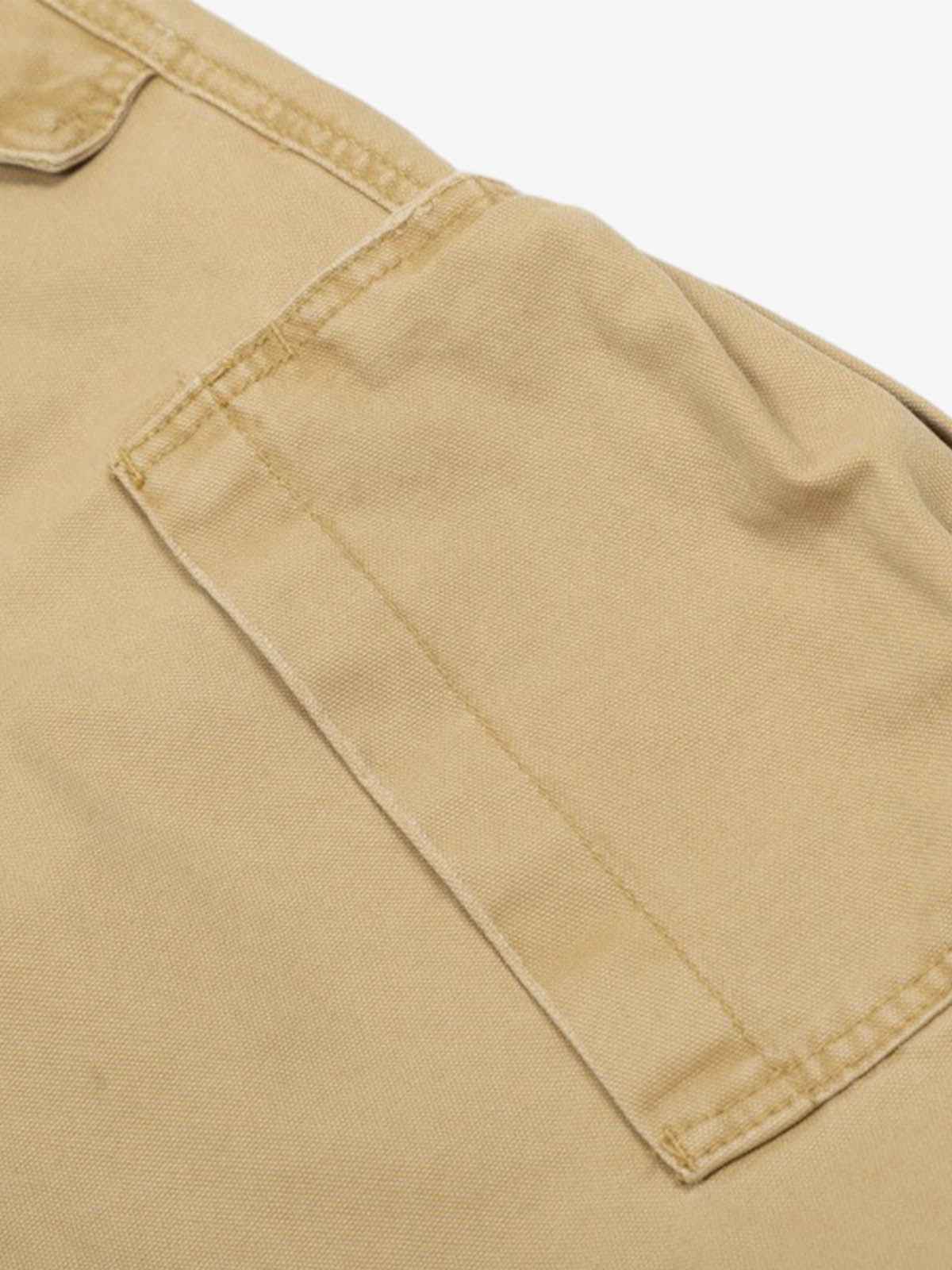Cotton Hole Patch Pleated Multi-Pocket Cargo Casual Pants