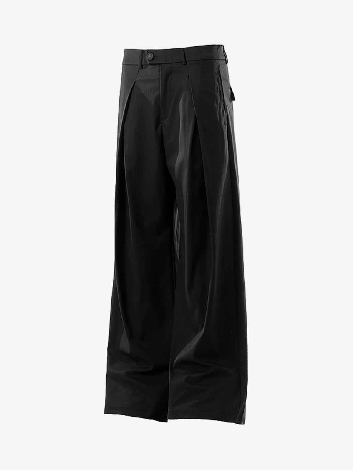 Pleated Drape Bootcut Suit Pants